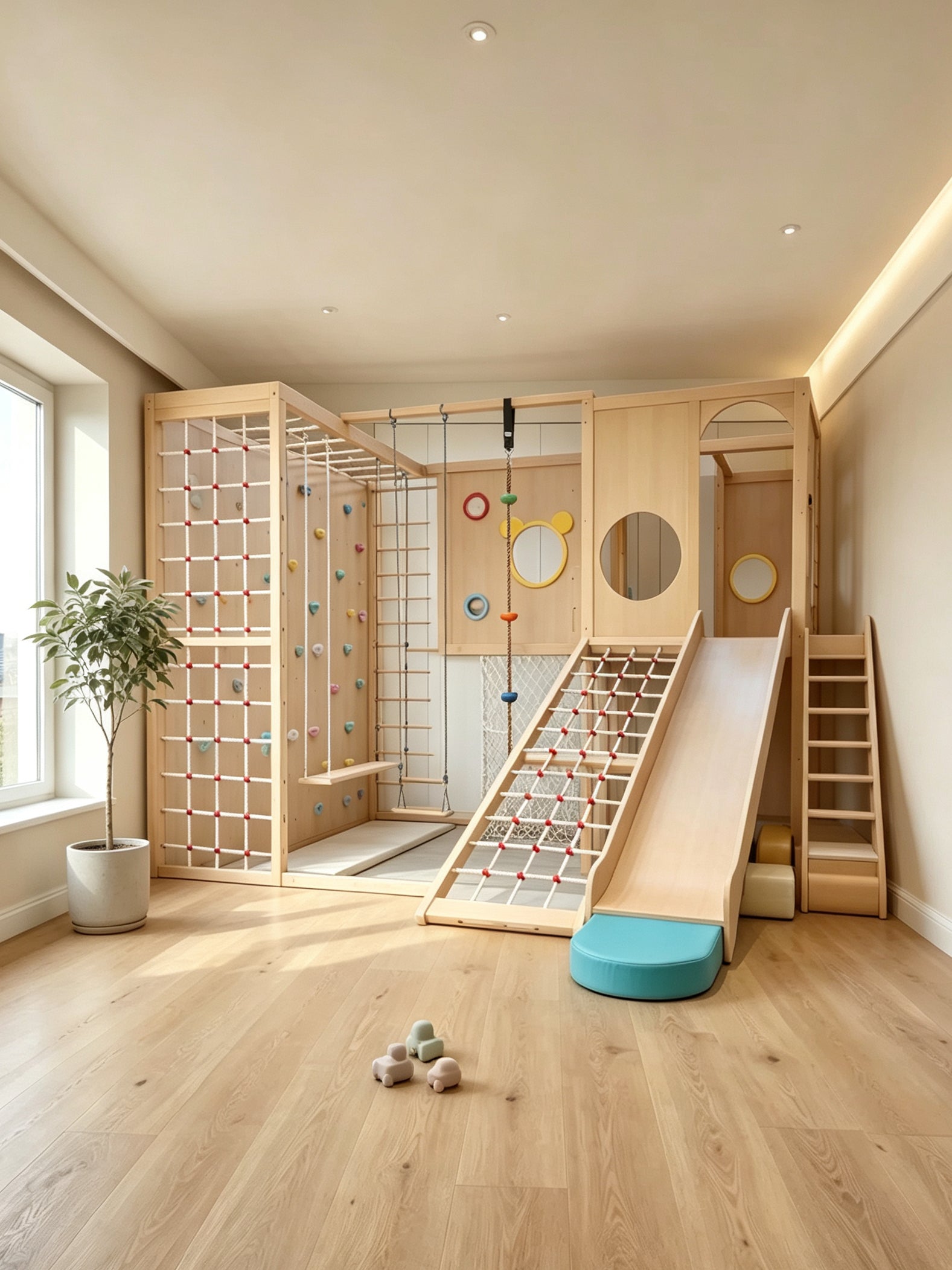 Custom Wooden Playhouse & Climbing Set