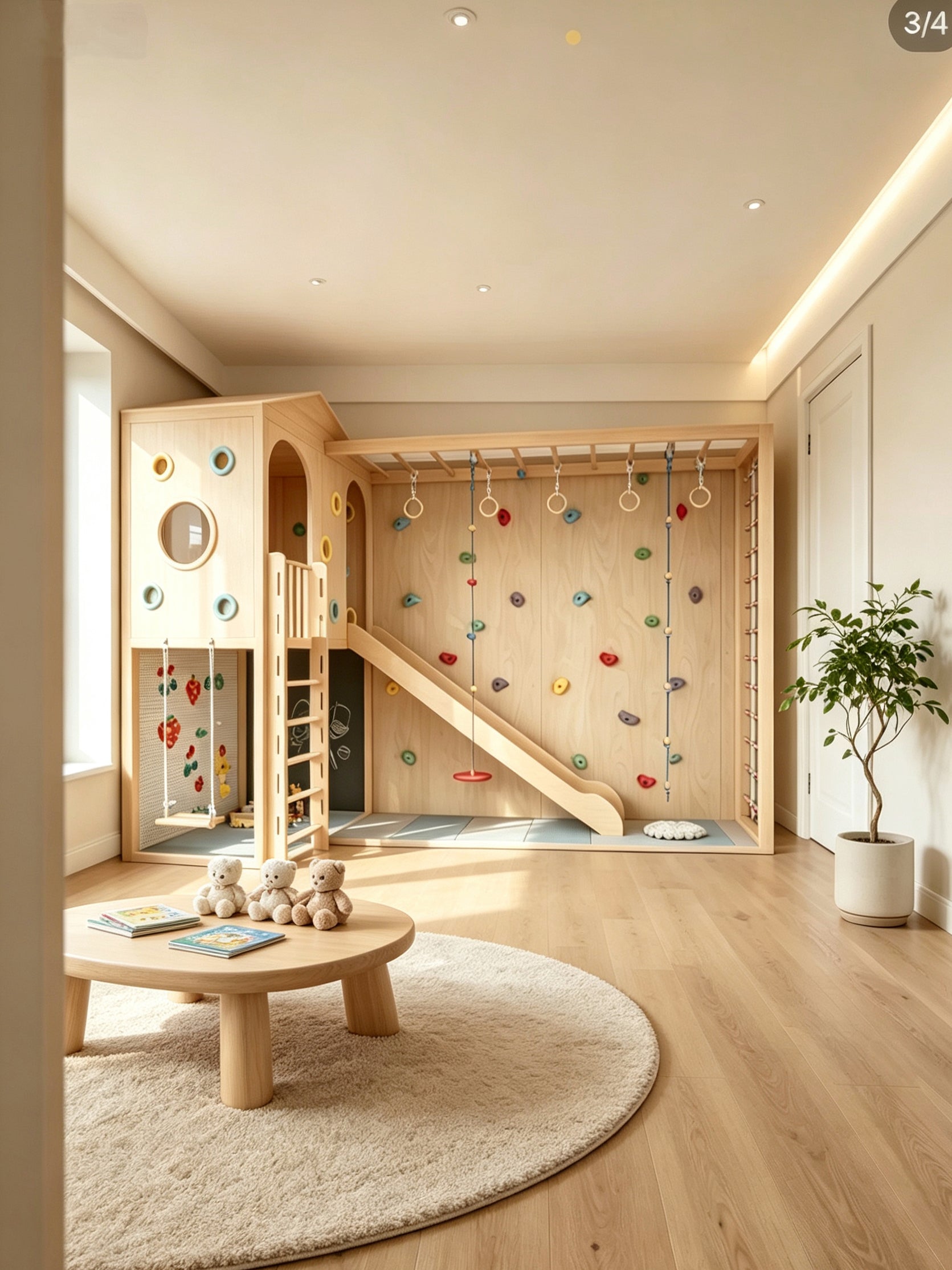 Custom Wooden Playhouse & Climbing Set