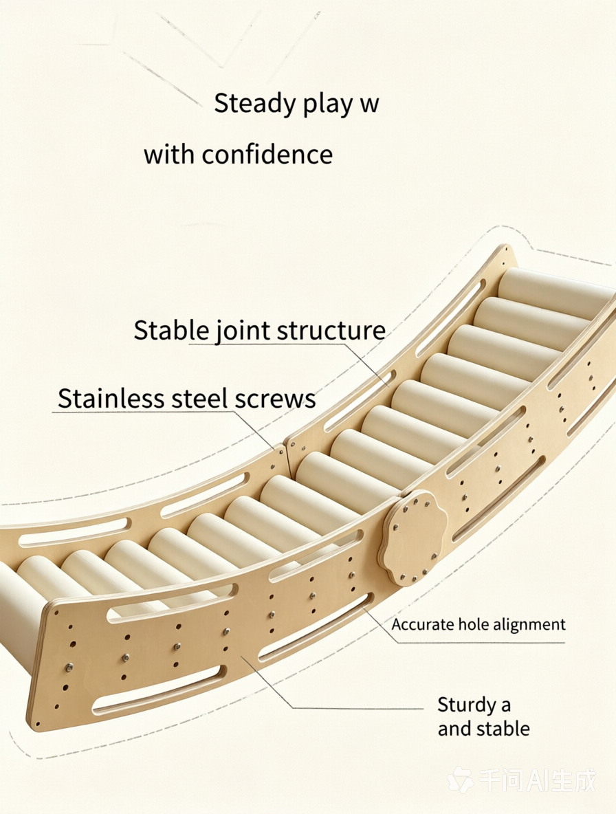Bobizone Indoor Sensory Roller Slide – Wooden Climbing & Rolling Play Set for Kids